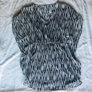 Express dress grey with black and gold details